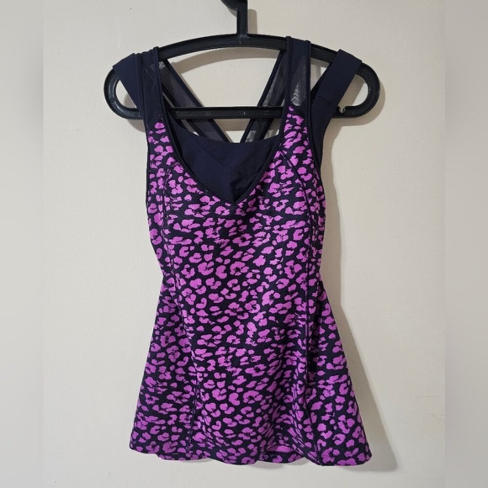 Lululemon Super Sport Tank Mini Cherry Cheetah Ultra Violet Naval Blue Size 6